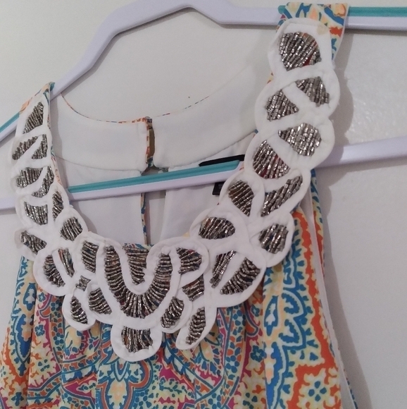 AS u wish Multicolor Sleeveless Shift Dress with Beaded Embellishments - Picture 6 of 11